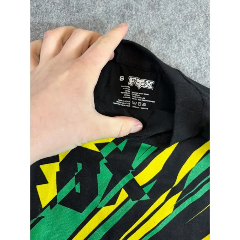 Fox Racing Graphic Tee Shirt Mens Small Black Motocross Biker Streetwear Y2K NWT - Picture 3 of 6